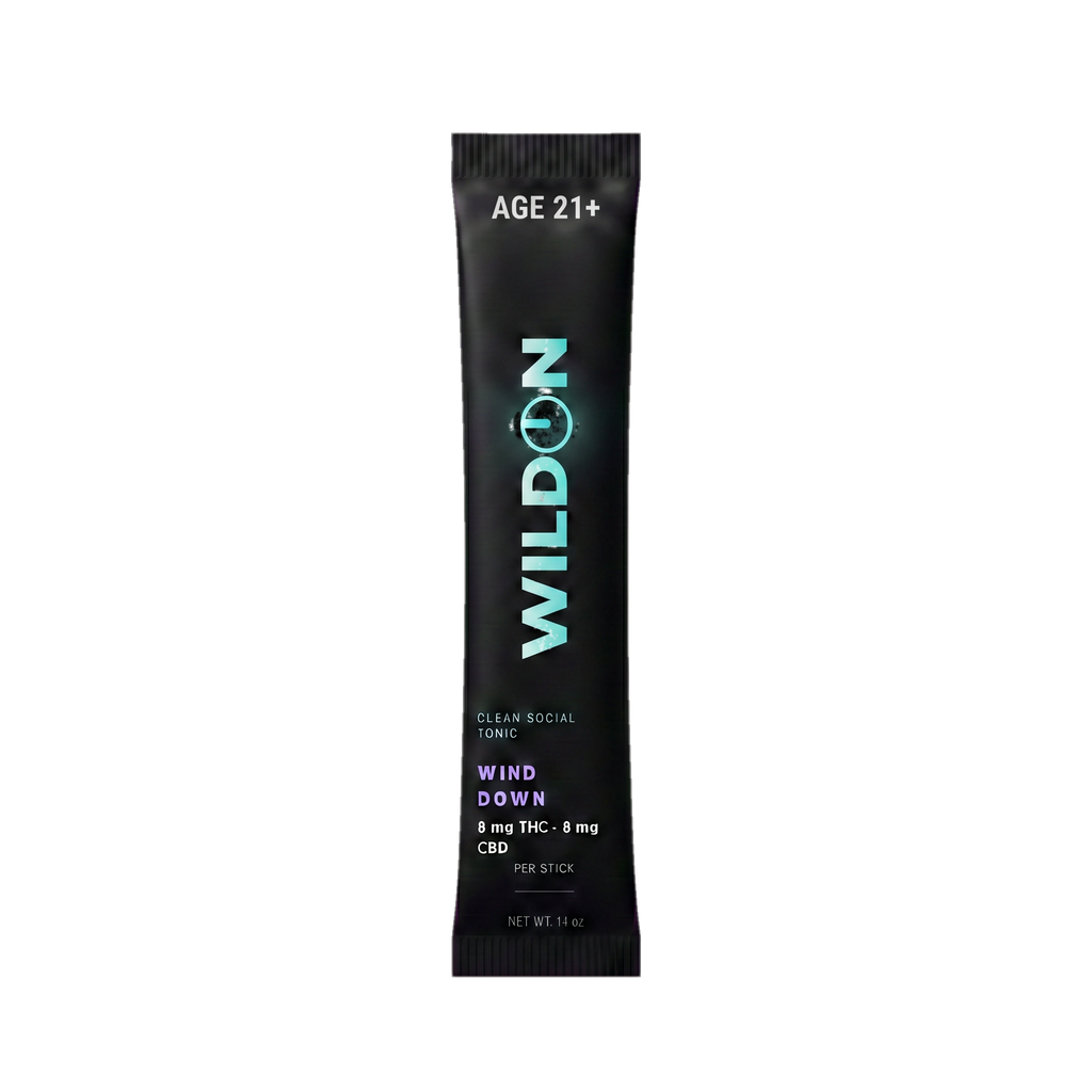 WILD ON Wind Down hemp-derived THC and CBD powder stick