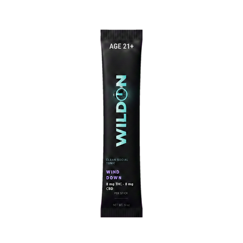 WILD ON Wind Down hemp-derived THC and CBD powder stick