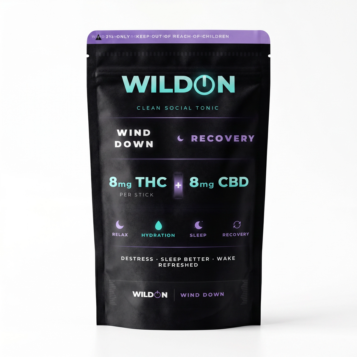WILD ON Wind Down recovery powder-stick pouch